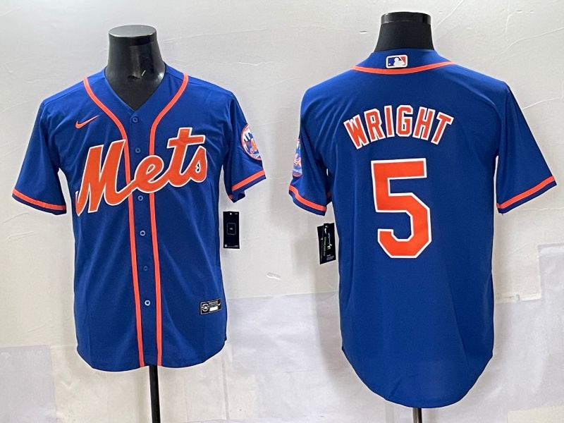 Men 2025 New York Mets #5 Wright Blue Game Nike MLB Jersey style 01->kansas city royals->MLB Jersey